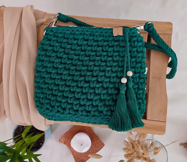 torby na ramię Torebka ze sznurka City bag - leśna