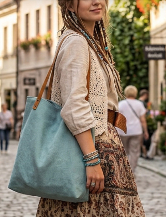 torby XXL Torba tote XXL - szałwia
