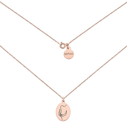 złote naszyjniki Medalion z różowego złota Face N8