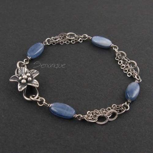 BLUE FLOWER - srebro i kyanit Senanque