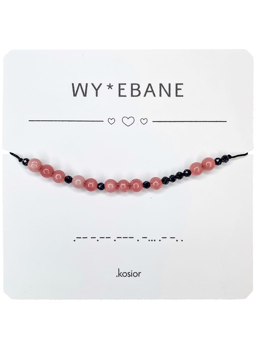 bransoletki na sznurku Bransoletka WYJEBANE - Jadeit zgaszony, Noc Kairu - Morse