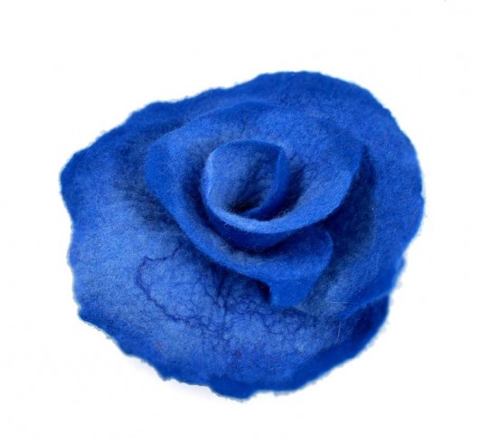Jedwabnolfilcowa Broszka: Electric Blue filcant