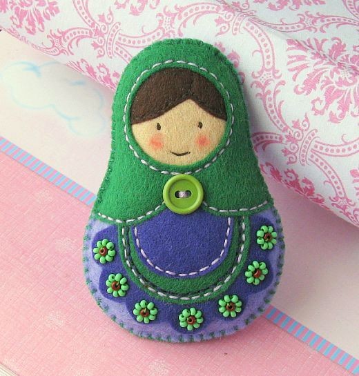 Matrioszka  -- zielenie + fiolety :) AylaArt
