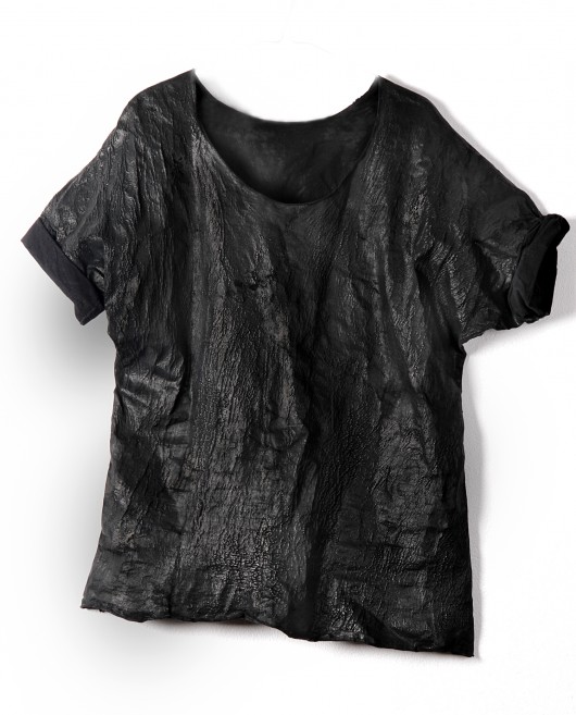 czarny spękany tshirt HATLAPPA