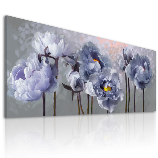 OBRAZ NA PŁÓTNIE - KWIATY PIWONIE 150x60cm NOWdeco