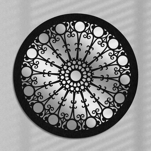 AŻUROWE LUSTRO DEKORACYJNE, LALIQUE, 56 cm ORNAMENTI