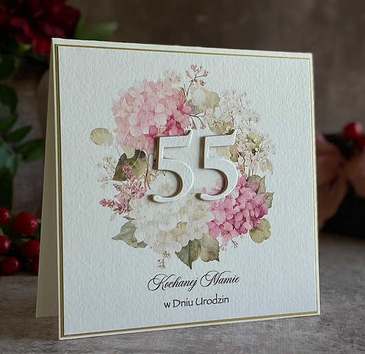 kartki scrapbooking Kartka urodzinowa z kopertą prezentową, BH 75b