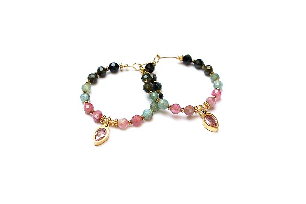 kolczyki z kamieniami Kolczyki Alloys Collection Wianki (Turmaliny) vol. 3