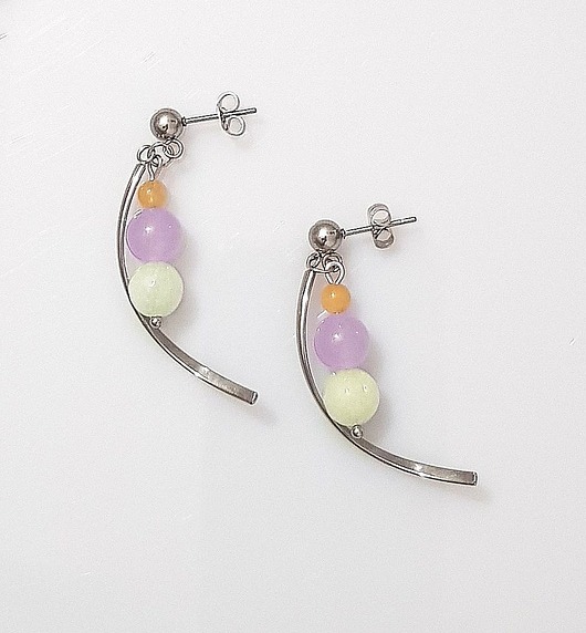 kolczyki z kamieniami Kolczyki Wiosenne Trio