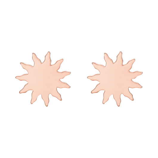kolczyki pozłacane Kolczyki słoneczka z różowego złota