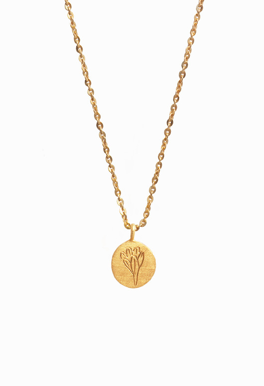 złote naszyjniki Marzec KROKUS / naszyjnik / pozłacane srebro