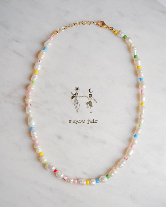 chokery Nieregularny naszyjnik z pereł z koralikami