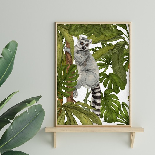 obrazy i plakaty do pokoju dziecięcego Plakat LEMUR P473