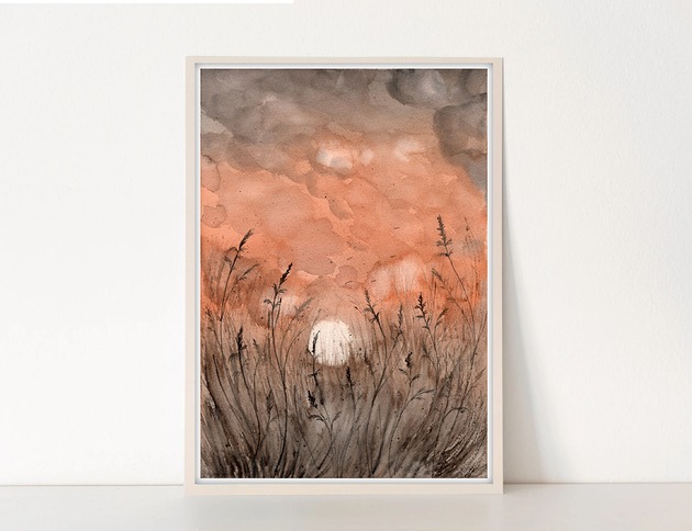 obrazy Oryginalna akwarela. Łąka A4