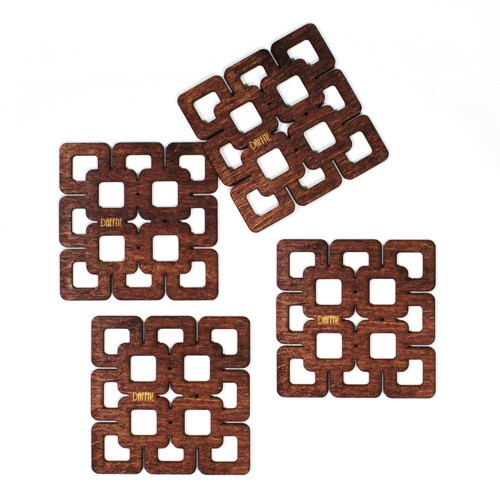 Podkładki Drewniane Wooden Squares by Daffne LOVINA PRINTS