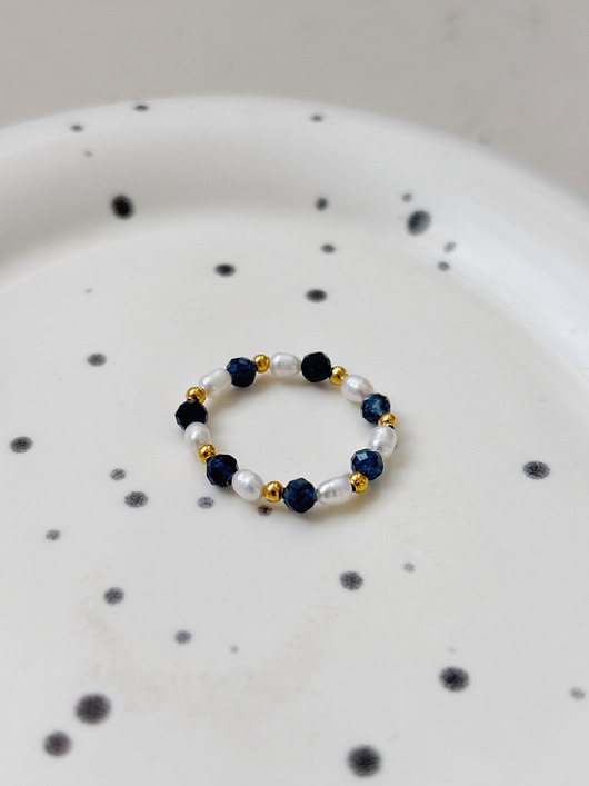 pierścionki elastyczne Pierścionek elastyczny Szafir i Perła