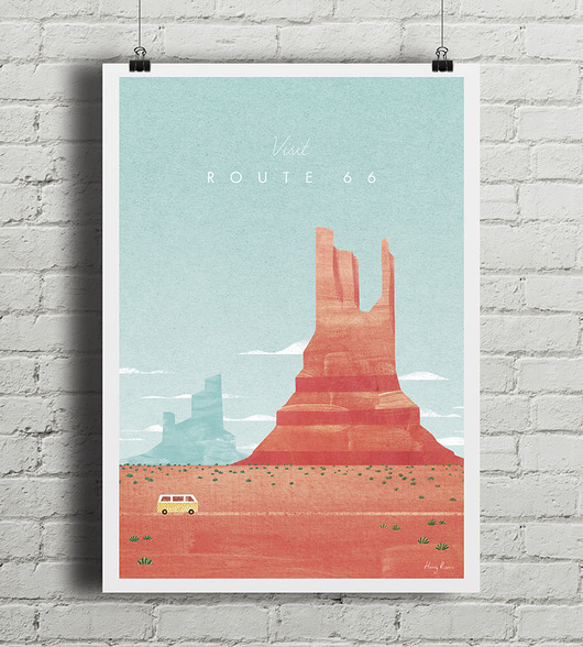 Route 66 - vintage plakat minimalmill