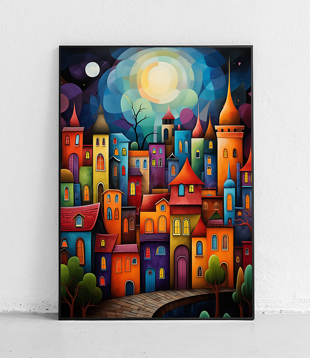 plakaty Plakat Miasto Pod Świetlistym Księżycem