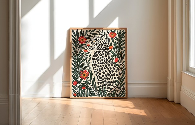 plakaty Plakat Lampart w Rajskim Ogrodzie