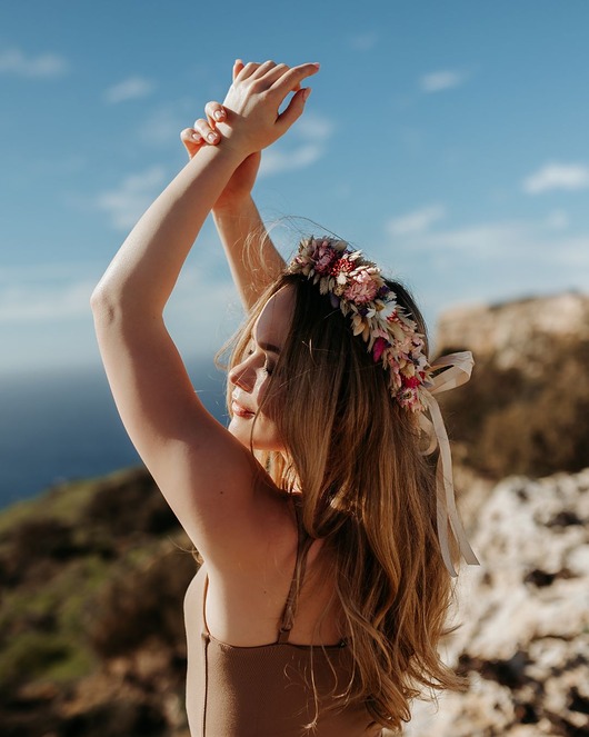 Ślubne ozdoby do włosów Rustykalny Wianek Ślubny, wianek na głowę z suszonych kwiatów