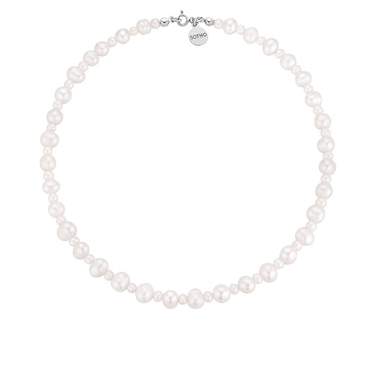 srebrne naszyjniki Srebrny naszyjnik z pereł naturalnych