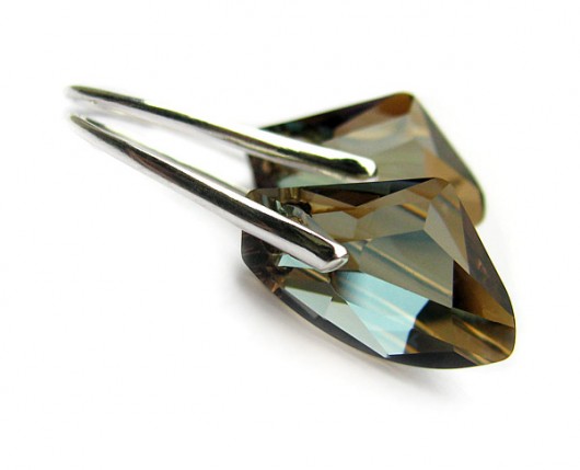 Surowe kolczyki kryształ Swarovski - Bronze Galactic Marisella