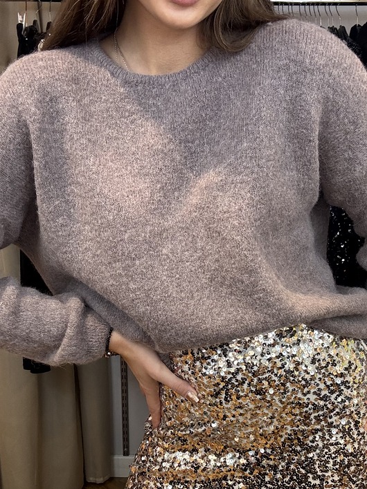 swetry damskie  Sweter alpaka długi rękaw