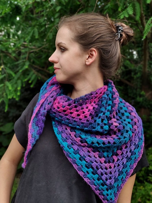 z jagodą / klasyczna chusta agat handmade