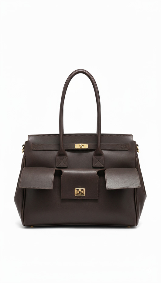 torby XXL Luksusowa torebka skórzana - LS03 brązowa