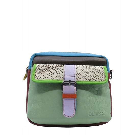 torby na ramię Torebka listonoszka unikatowa skórzana skóra naturalna pojemna OLIVKA
