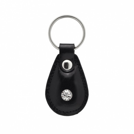 Czarny skórzany brelok uniseks kryształ Swarovski Crystal SOTHO