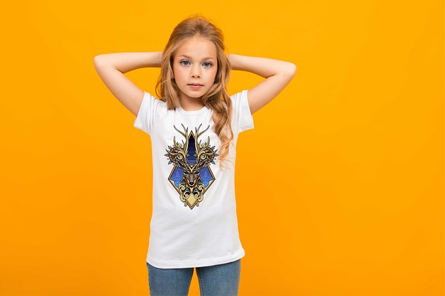 t-shirty dla dziewczynki Koszulka junior Jeleń Ornament