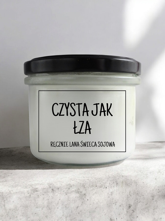 świece zapachowe Świeca sojowa CZYSTA JAK ŁZA - bezzapachowa 235 ml