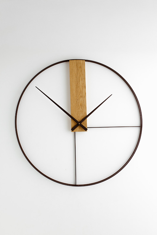 zegary Duży zegar ścienny 96cm Brąz