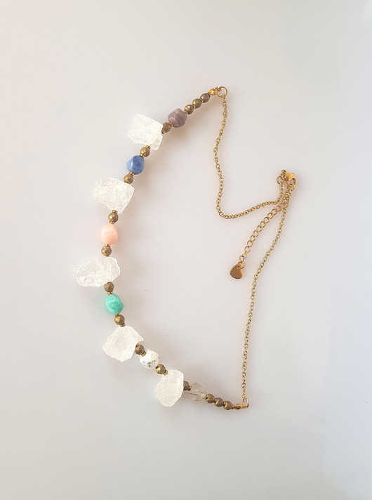 złote naszyjniki Naszyjnik z kryształem górskim Topnieją Lody