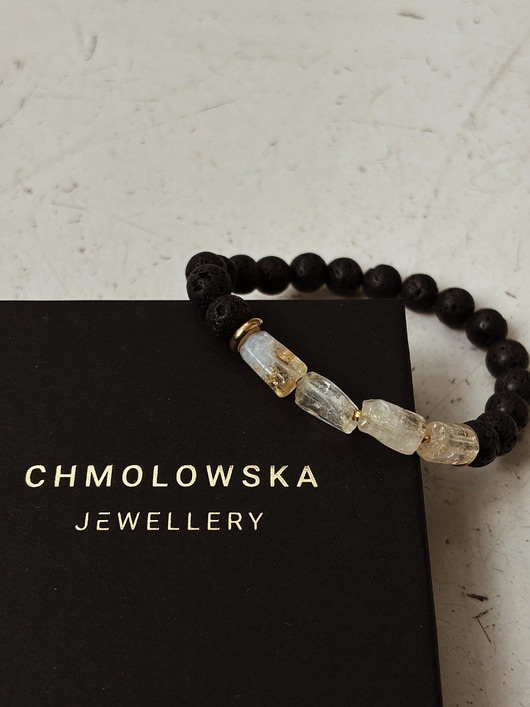 biżuteria męska Bransoletka męska Cytryn i Lawa