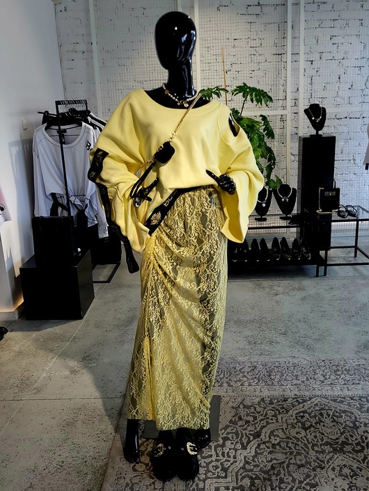 bluza bez kaptura damska Bluza Koła Żółta