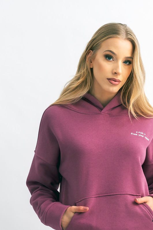 bluza z kapturem damska Bluza damska z kapturem Wrzos AGA