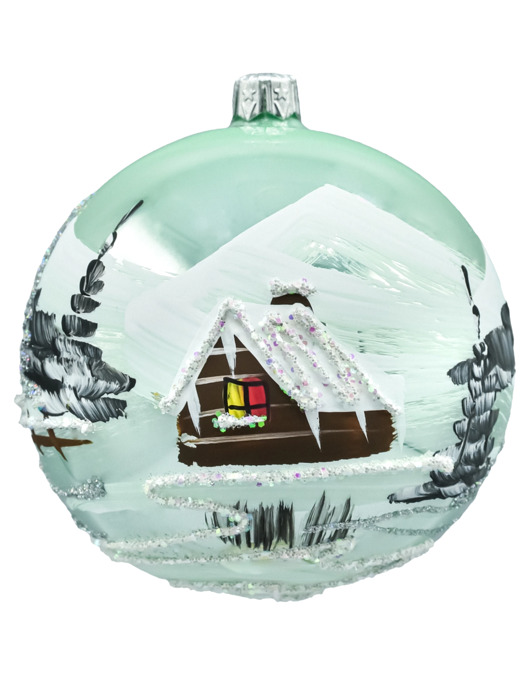 bombki Bombka okrągła Zimowa Wioska: miętowa