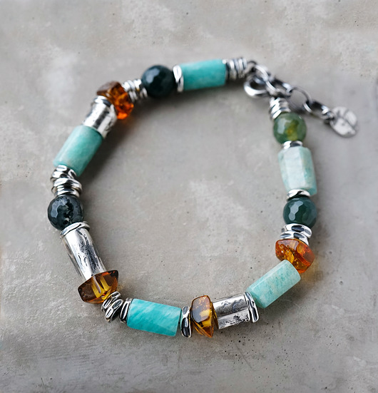 bransoletki z kamieni naturalnych CORSO - srebro i kamienie