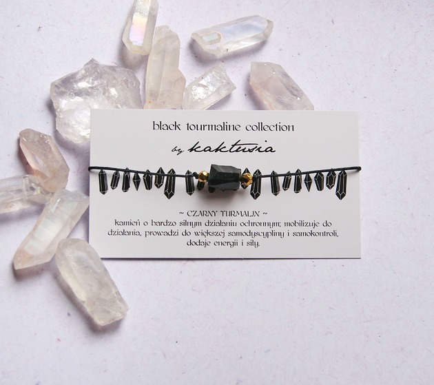 bransoletki z kamieni naturalnych Ochronna bransoletka - czarny turmalin - BASIC