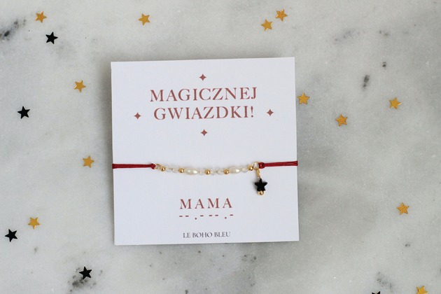 bransoletki na sznurku MAMA - Magicznej Gwiazdki - Alfabet Morse'a - Bransoletka