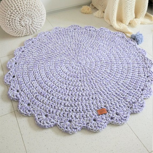 Dywan okrągły chunky gładki melanż fiolet Made of Weaves