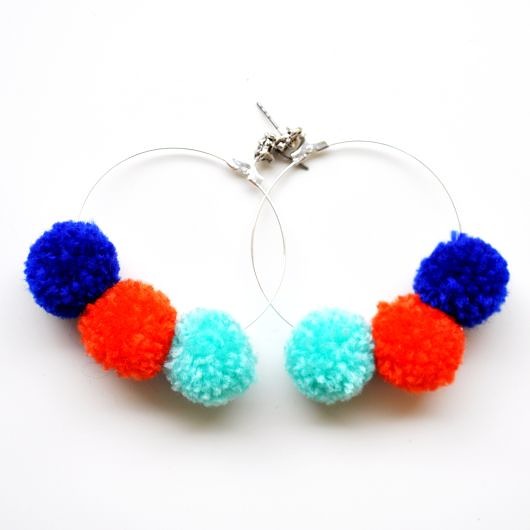 kolczyki - inne Wyjątkowe kolczyki BOHO POMPOM