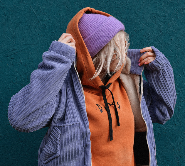 kurtki damskie Sztruksowa Kurtka Teddy Lila