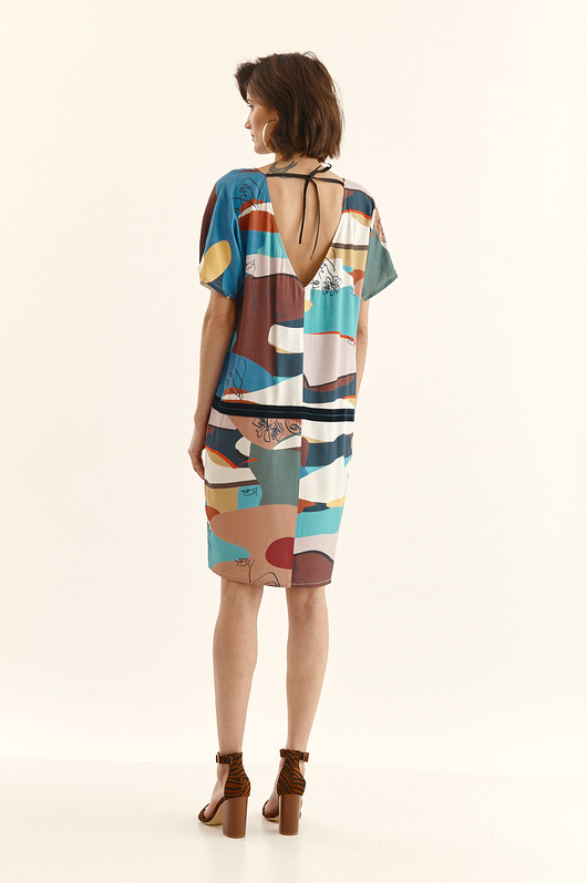 sukienki midi damskie Sukienka abstrakcyjny druk