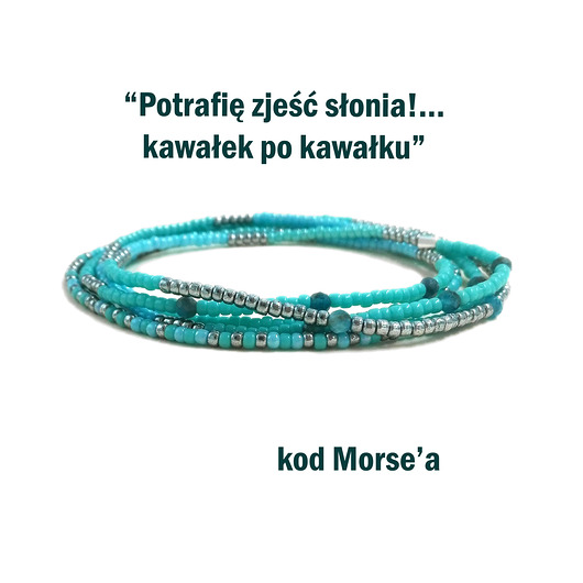Apatyt i kod Morse'a - bransoletka motywacyjna The Green Goose Studio