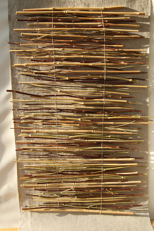 Ozdoby na ścianę Makatka na ścianę, dzikie łodygi, dekoracja naturalna handmade