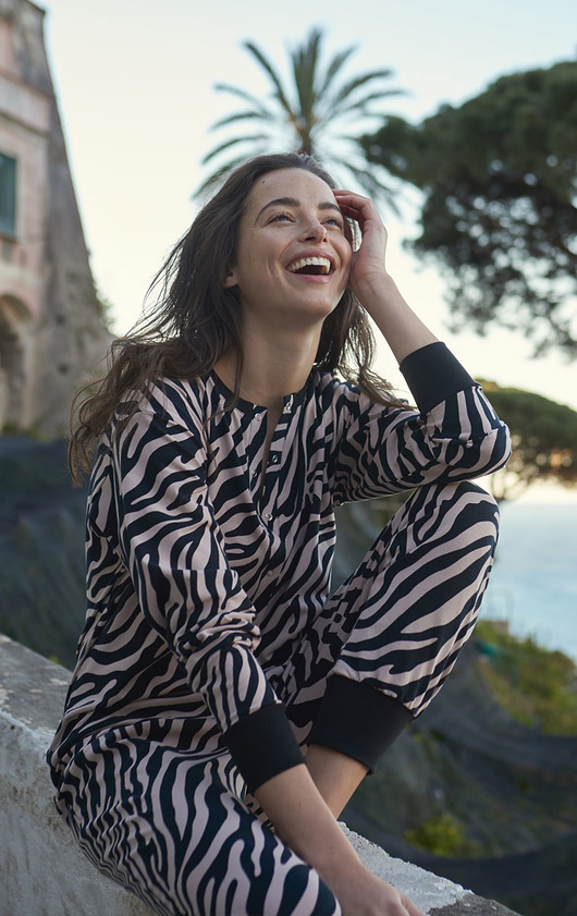 piżamy damskie Piżama zebra one-piece