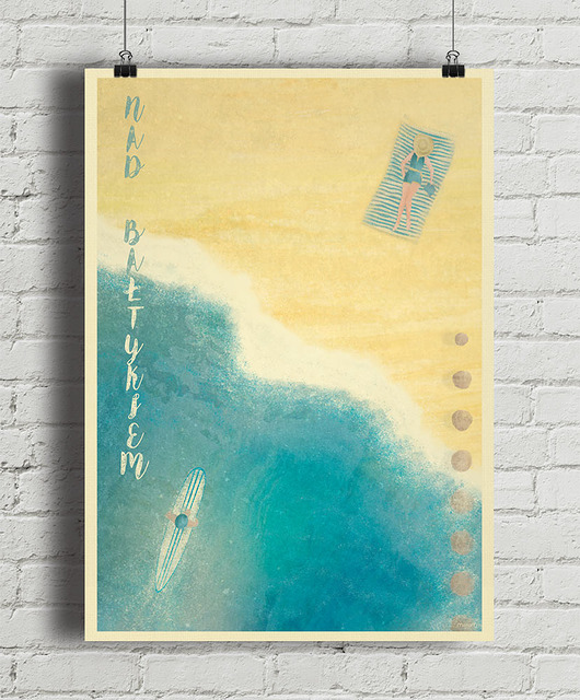 plakaty Plaża nad Bałtykiem - plakat fine art, giclee
